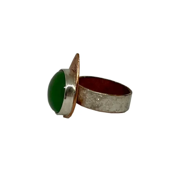 Copper ring with green aventurine stone