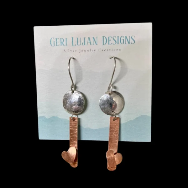 Silver and copper earrings