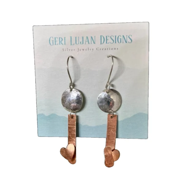 Silver and copper earrings