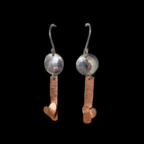 Silver and copper earrings