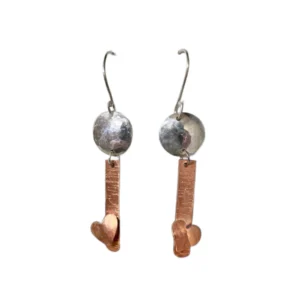 Silver and copper earrings