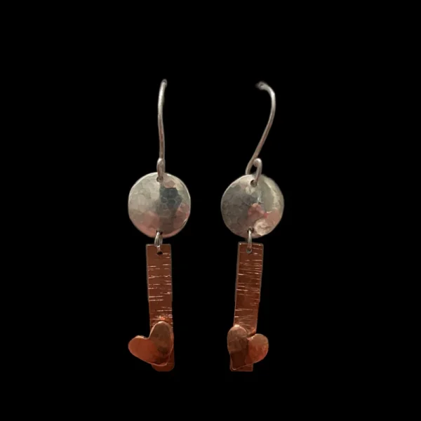 Silver and copper earrings