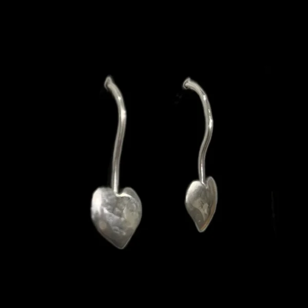 Silver heart earrings