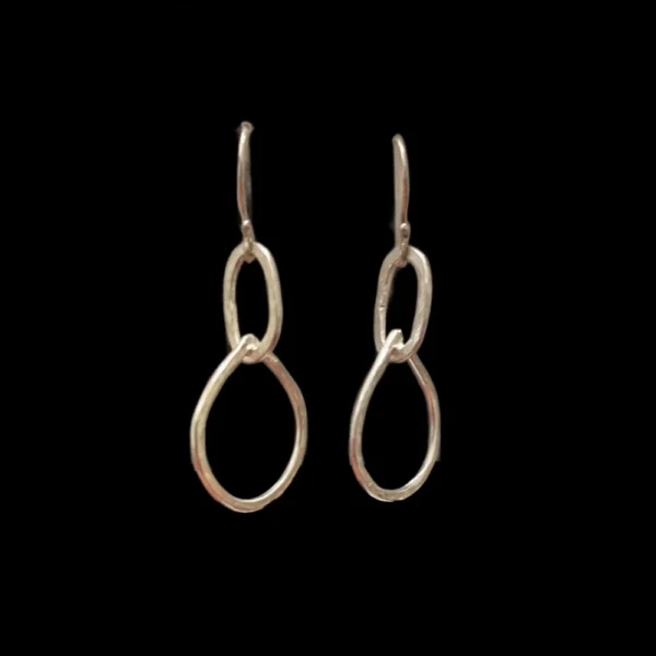 Silver Teardrop Hoop earrings