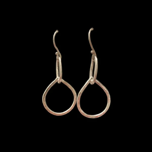 Silver Teardrop Hoop earrings