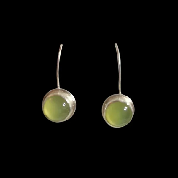 Sterling silver green calcedony earrings