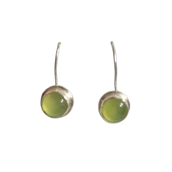 Sterling silver green calcedony earrings