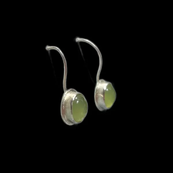 Sterling silver green calcedony earrings