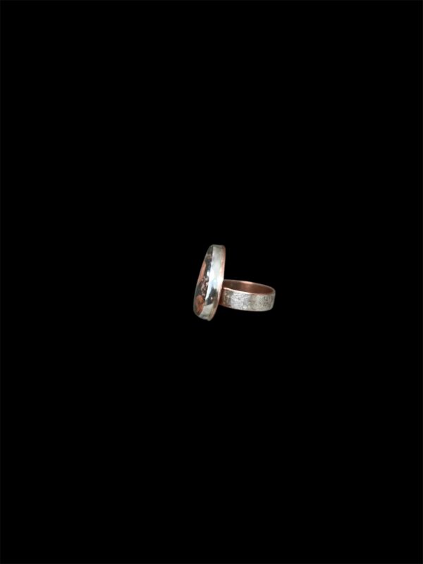 Copper ring with peanut obsidian stone - Image 2